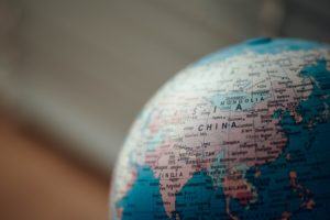 Globus mit Ausschnitt von China