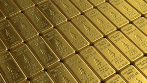 Aneinanderreihung von Goldbarren