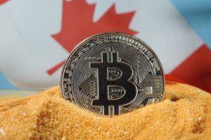 Bitcoin vor kanadischer Flagge