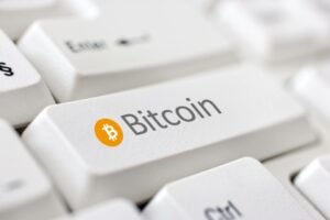 Tastatur mit bitcoin.org Logo