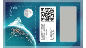 Bild der Krypto-Briefmarke der Schweizer Post