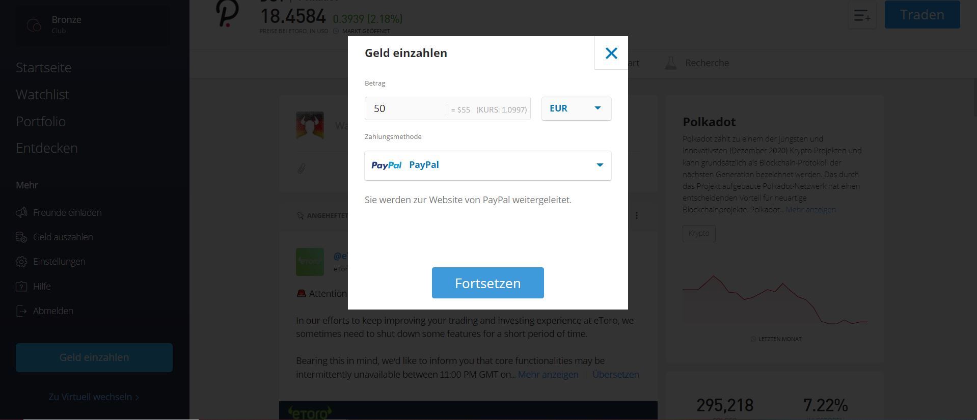 Polkadot kaufen PayPal