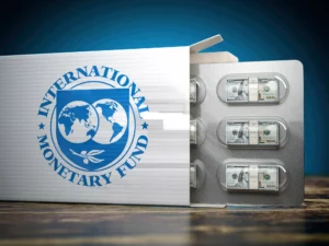 Internationaler Währungsfonds (IWF) Fiatgeld in Tablettenschachtel