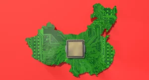 Prozessor auf Umrissen von China