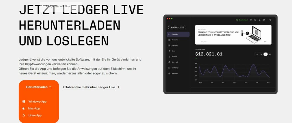 Ledger Live Start für Windows, MacOS und Linus