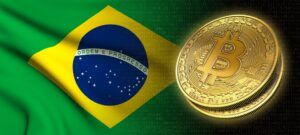 Brasilien Flagge Bitcoin