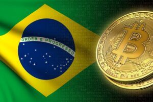 Brasilien Flagge Bitcoin
