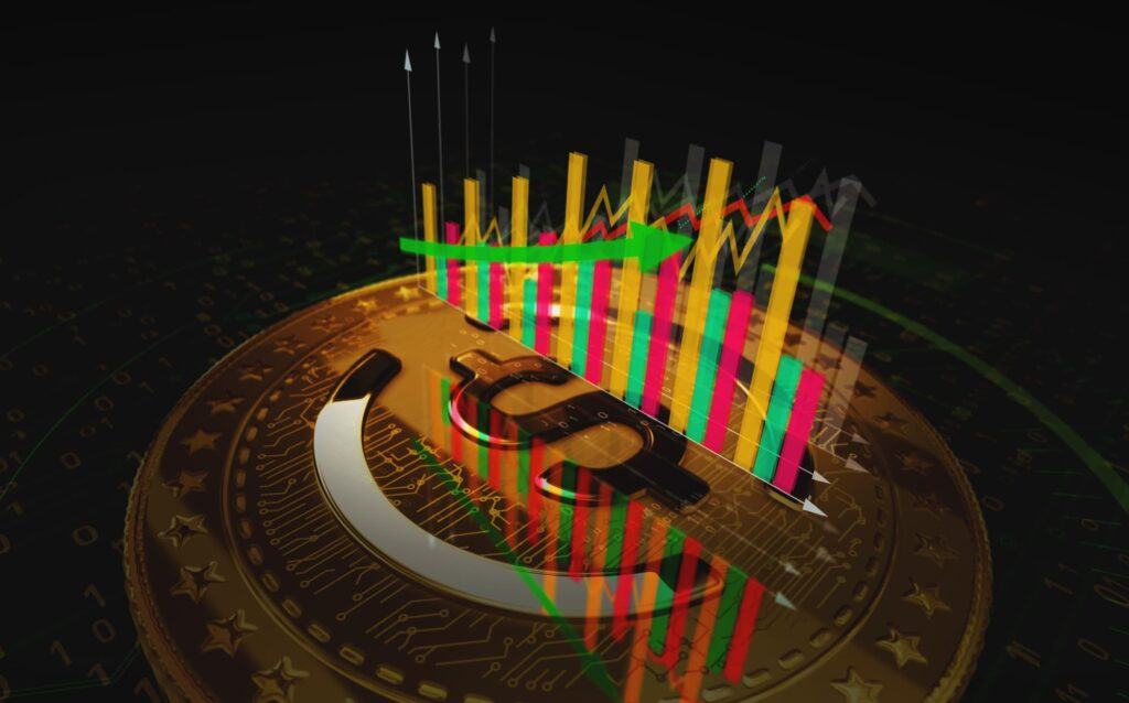 Stablecoin mit Kerzendiagramm