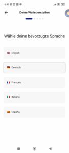 Relai App: Sprache auswählen
