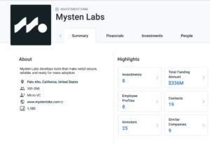 Profil SUI Entwickler Mysten Labs Crunchbase