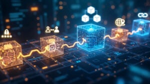 Abbildung der Funktionsweise der Blockchain als Basis für die Tokenisierung von realen Assets